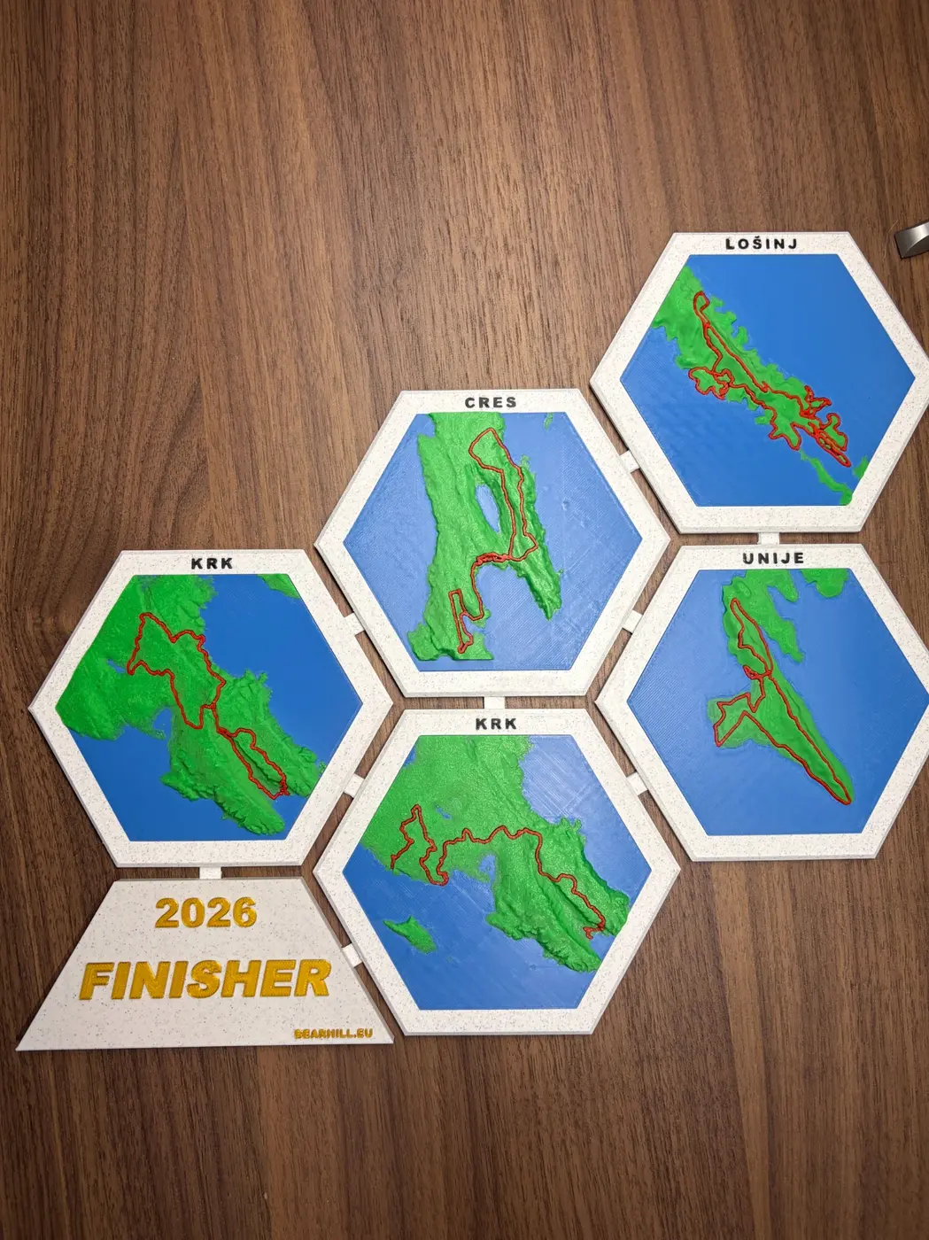 4Islands relief map tiles joined with the included connectors in a custom arrangement
