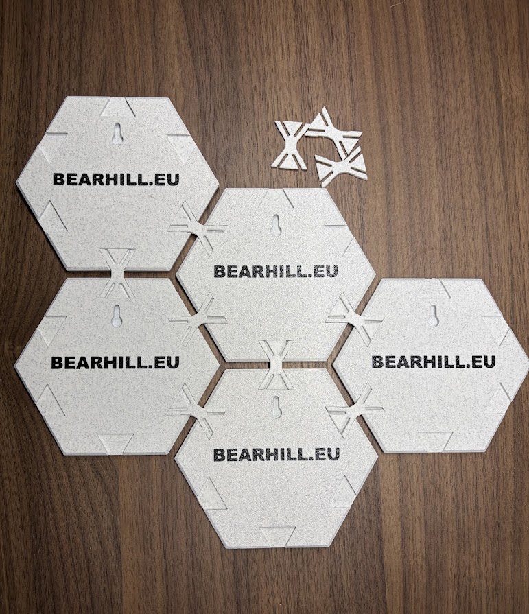 Back view of modular route map tiles with connector system